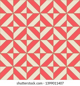 Geometric seamless pattern with rhombuses. Red color holiday collection. Merry Christmas and Happy New year. Abstract textured background design. Modern elegant wallpaper. Vector illustration.