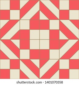 Geometric seamless pattern with rhombuses. Red color holiday collection. Merry Christmas and Happy New year. Abstract textured background design. Modern elegant wallpaper. Vector illustration.