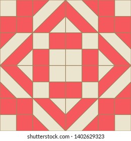 Geometric seamless pattern with rhombuses. Red color holiday collection. Merry Christmas and Happy New year. Abstract textured background design. Modern elegant wallpaper. Vector illustration.