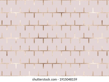 Geometric seamless pattern with rose gold stripes texture.