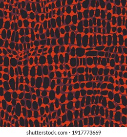 Geometric seamless pattern with rounded shapes. Crocodile leather texture.