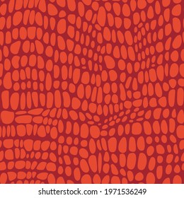 Geometric seamless pattern with rounded shapes. Crocodile leather texture.