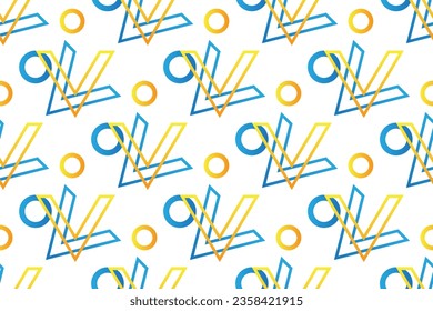 geometric seamless pattern. Set of bright blue and yellow background with modern minimal shape. elegant abstract geometrical textures.