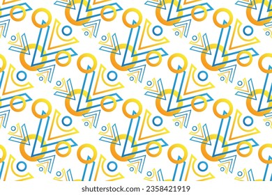geometric seamless pattern. Set of bright blue and yellow background with modern minimal shape. elegant abstract geometrical textures.