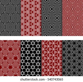 geometric seamless pattern set. modern minimalist decoration. vector illustration. for interior design, wallpaper
