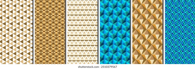 Geometric seamless pattern set vector 