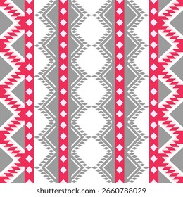 sombras de padrão contínuo geométrico de tecido tribal Red,gray.Native American. Adequado para têxteis, tapetes, cartões, azulejos, azteca, livros ilustrados. boho indian ornamento vetor de design para impressão de tecidos têxteis	