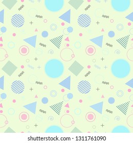 geometric seamless pattern with geometric shapes and lines. pastel color vector background
