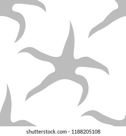 Geometric seamless pattern with with silhouette of dancing starfish
