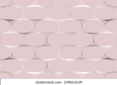 Geometric seamless pattern with silver oval grid.