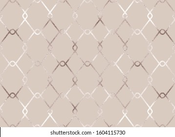 Geometric seamless pattern silver rhombus mesh.