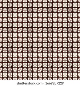 Geometric seamless pattern. Simple cross pictogram surface print. Sacred symbol motif ornament. Minimal geo background. Vector abstract wallpaper