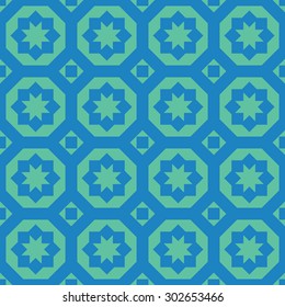 Geometric seamless pattern. Simple motif with stars. Print in a rustic style for interior decorating, home textiles, clothing.
