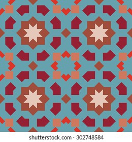 Geometric seamless pattern. Simple motif with stars. Print in a rustic style for interior decorating, home textiles, clothing.
