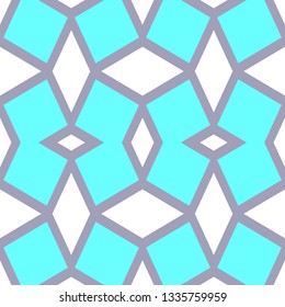 Geometric seamless pattern. Simple ornate blue and white vector texture. 