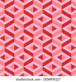 Geometric seamless pattern. Simple geometric structure of rhombuses. Vector repeating texture. Convex shapes. Design for prints, fabrics, fabrics, textiles, home decor, furniture, foil.