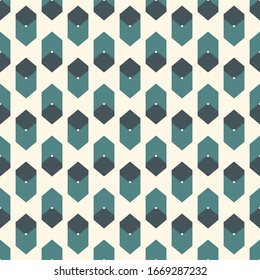 Geometric seamless pattern. Simple surface print. Arrow, diamond shapes motif ornament. Minimal geo modern background. Vector abstract digital paper