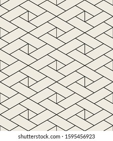 Geometric seamless pattern. Simple thin linear background. Vector swatch with weaving of rhombuses.