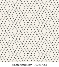 Geometric seamless pattern. Simple thin linear background. Vector swatch with weaving of rhombuses.