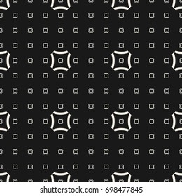 Geometric seamless pattern with small linear concave squares. Simple vector minimalist geometrical texture. Abstract repeat monochrome background. Modern dark design for decor, covers, digital, web