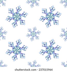 geometric seamless pattern with snowflakes