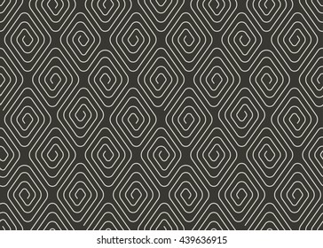 Geometric seamless pattern with spirals. Line background.