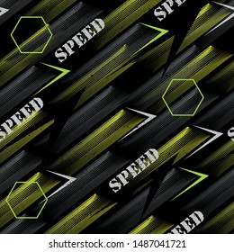  geometric seamless pattern. Sport racing background for Textile, sport wear, vinyl. Abstract grunge background