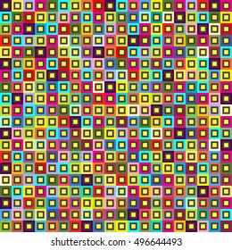 Geometric seamless pattern of square, abstract background, mosaic, colorful tiles. Checkered design, bright multicolored squares. For the design of wallpaper, wrap, fabric. Vector illustration