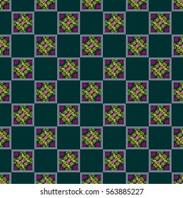 geometric seamless pattern, squares with unusual pattern, vector illustration