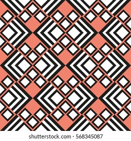 Geometric seamless pattern with squares. Vector art.