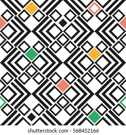 Geometric seamless pattern with squares. Vector art.