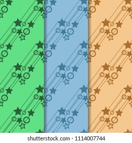 Geometric seamless pattern stars, circles and lines