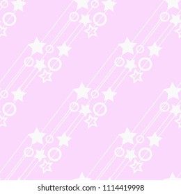 Geometric seamless pattern stars, circles and lines