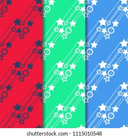 Geometric seamless pattern stars, circles and lines