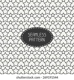 Geometric seamless pattern with stars. Wrapping paper. Paper for scrapbook. Tiling. Beautiful vector illustration. Starry background. Stylish graphic texture  for your design, wallpaper, pattern.