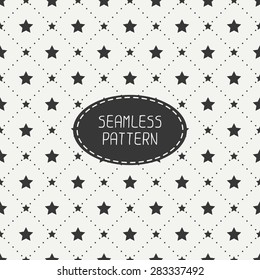 Geometric seamless pattern with stars. Wrapping paper. Paper for scrapbook. Tiling. Beautiful vector illustration. Starry background. Stylish graphic texture for your design, wallpaper.