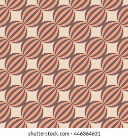 Geometric seamless pattern with striped ellipses, vector illustration