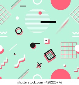 Geometric seamless pattern. Stylish trendy fabric. Modern abstract wallpaper. Vector illustration. 