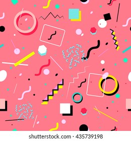Geometric seamless pattern. Stylish trendy fabric. Modern abstract wallpaper. Vector illustration.