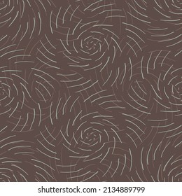 Geometric seamless pattern with swirling stripes. Vector
