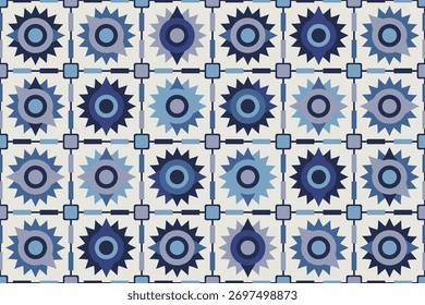 padrão contínuo geométrico. Este design gráfico decorativo é perfeito para ladrilhos, revestimentos de parede, embalagem e fundos digitais. Uso: Azulejo, Revestimentos de assoalho, Papéis de Parede, Tecido, Embalagem