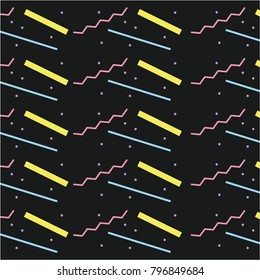 geometric seamless pattern trendy memphis design retro background template
