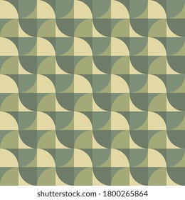 Geometric seamless pattern in trendy woodland camouflage colors. Modern fashion ornament in military style. Nature vector illustration easy to edit and use. EPS 10