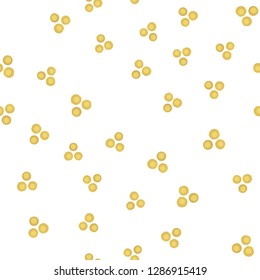 Geometric Seamless Pattern Triangle of Dots Soft yellow. Perfect for your design, textile, pattern fills, box, posters, cards, web page background etc. Pattern under the mask. Vector.
