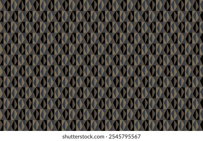 Geometric seamless pattern with triangle and rectangle optical illusion art in black brown light and blue. Vector illustration, for masculine shirt lady dress table sheet cover decoration wallpaper