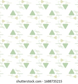 Geometric seamless pattern triangles. Abstract geometric background. Vector illustration. Monochrome repeating texture. Elegant ornament green triangle. Modern design paper, wallpaper, textile, cover.