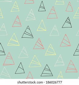 Geometric seamless pattern with triangles. Endless pastel background.