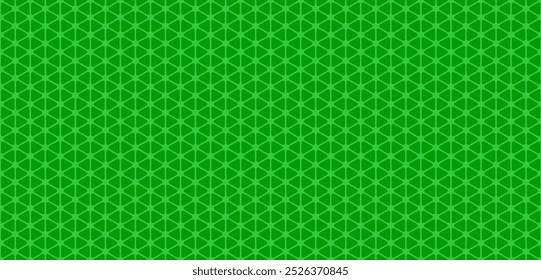 Geometric seamless pattern. triangles form hexagons with fillets. Interconnected dots network. Natural green, garden, dots, network, leaves. Vector