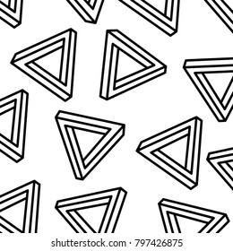 geometric seamless pattern with triangles memphis design