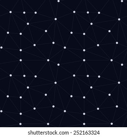 Geometric seamless pattern from triangles. Night starry sky vector repeating background for banner, flyer, wallpaper, web site, card, etc..